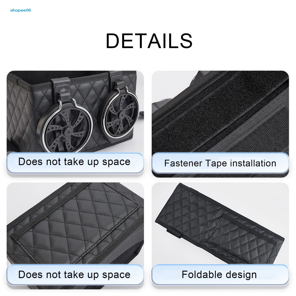 Hộp Đựng Cốc / Điện Thoại / Khăn Giấy Gắn Chỗ Tỳ Tay Trên Xe Hơi Bằng Chất Liệu Giả Da Kích Thước Lớn Có