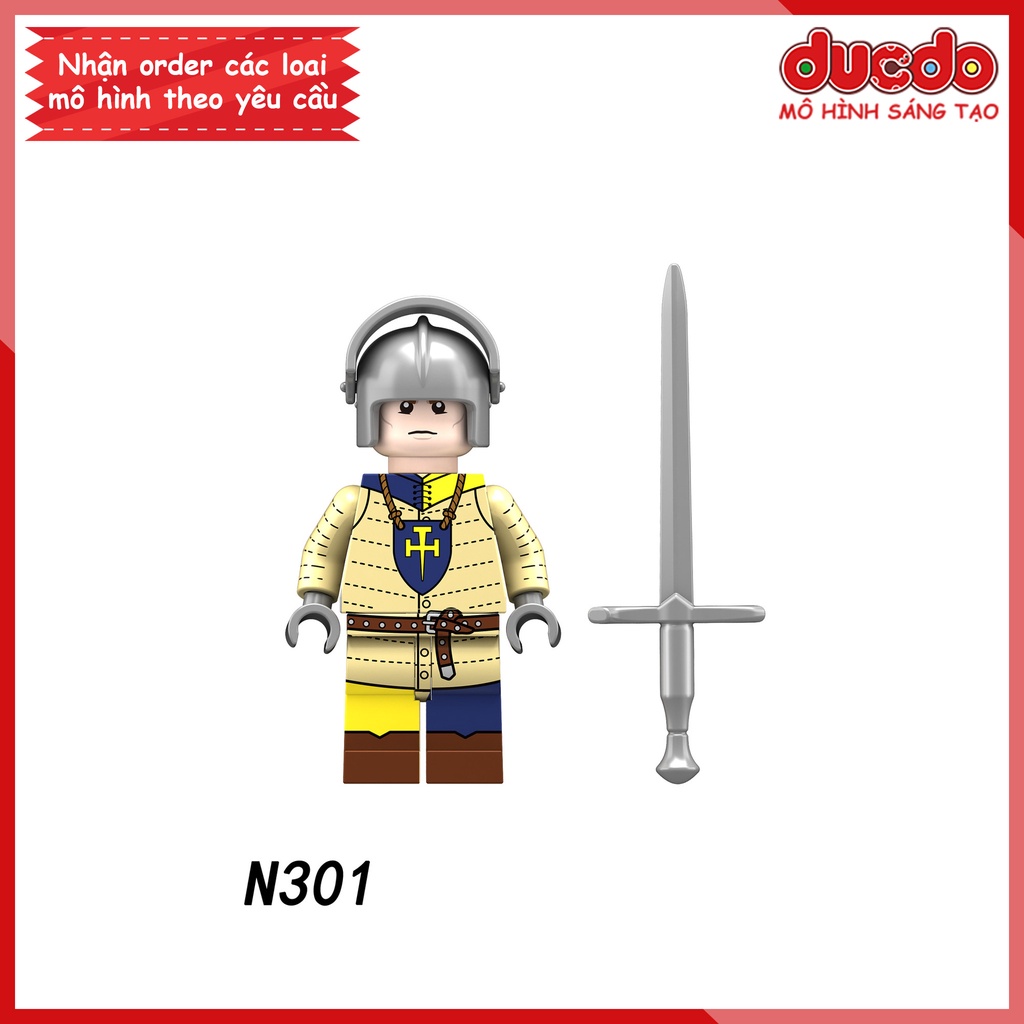 Minifigures lính Hoa hồng trong cuộc nội chiến Anh - Đồ chơi Lắp ghép Xếp hình Mini trung cổ XINH N301 - N308