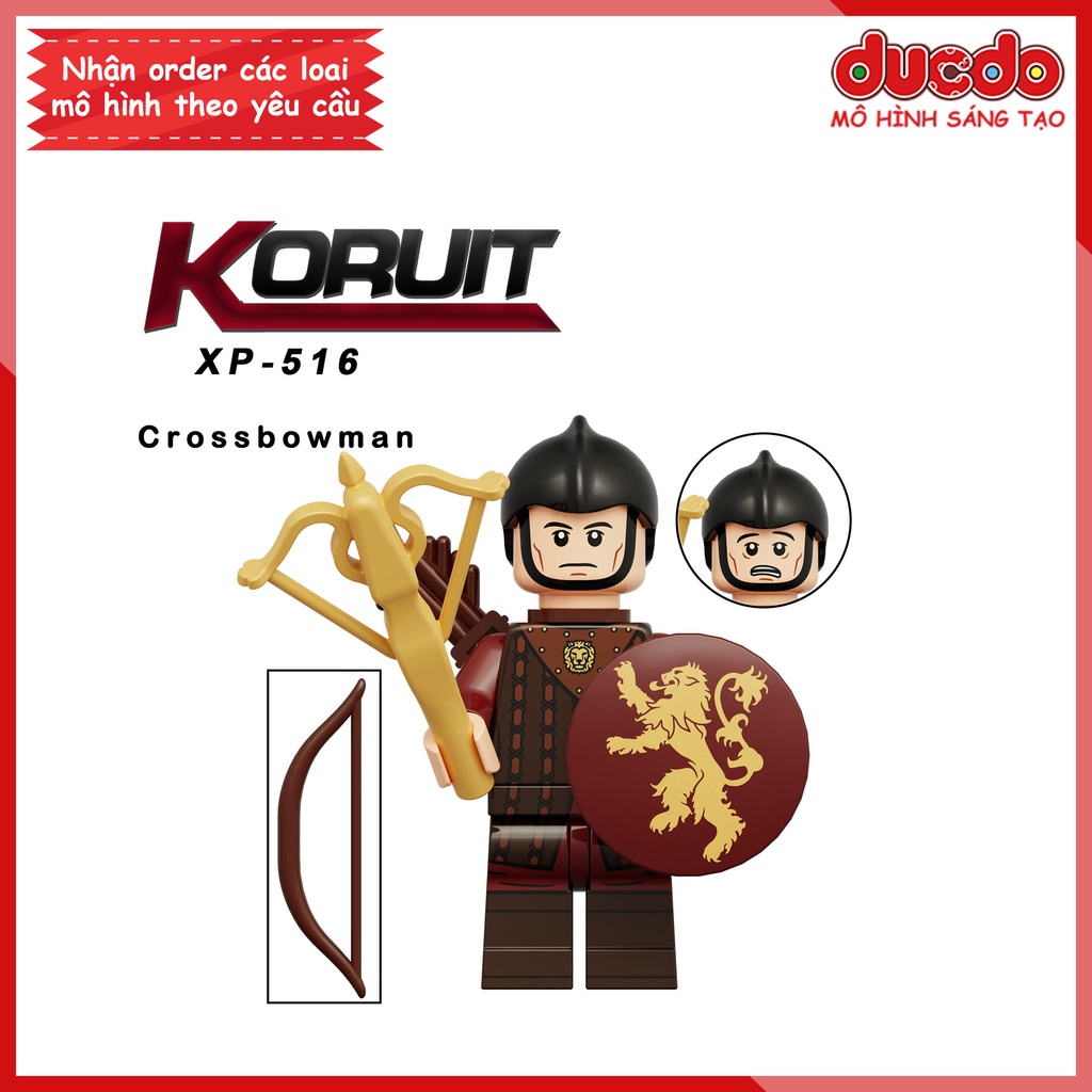 Minifigures lính Trung Cổ Lannister - Đồ Chơi Lắp Ghép Xếp Hình Mini Mô hình Koruit KT1068