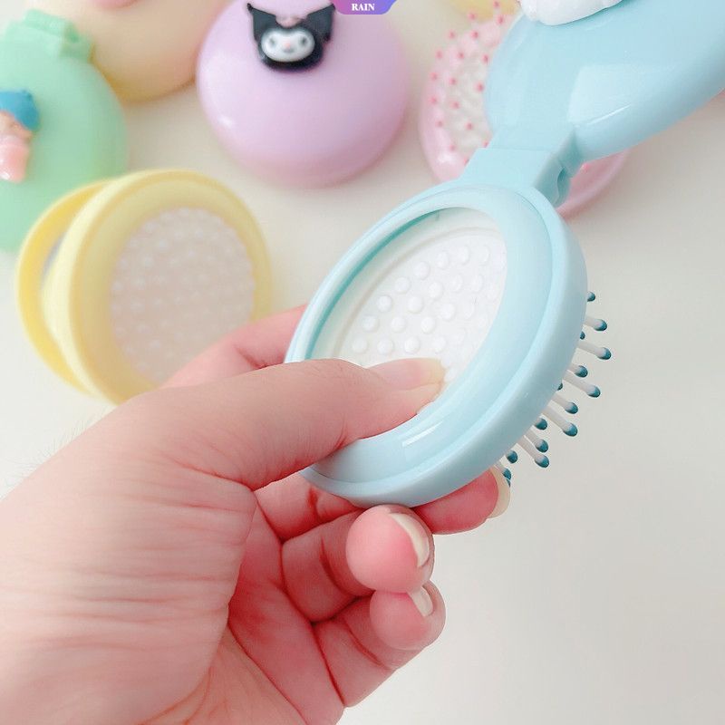 Lược Gấp Có Gương Kích Thước Nhỏ Họa Tiết Hoạt Hình Sanrio Cinnamoroll Dành Cho Bạn Nữ [RAIN]