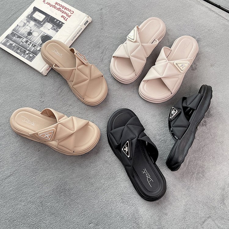 Dép Quai Chéo Bằng Da Pu Dễ Phối Đồ Thời Trang Trẻ Trung