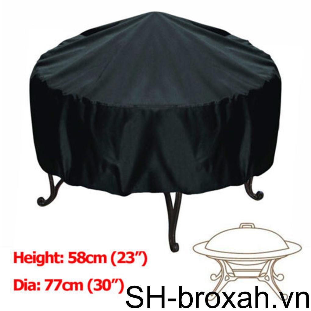 Vỏ Bọc Bếp Nướng BBQ Hình Tròn Bằng Vải Oxford Màu Trơn Chống Nắng / Bụi Bẩn Thay Thế Tiện