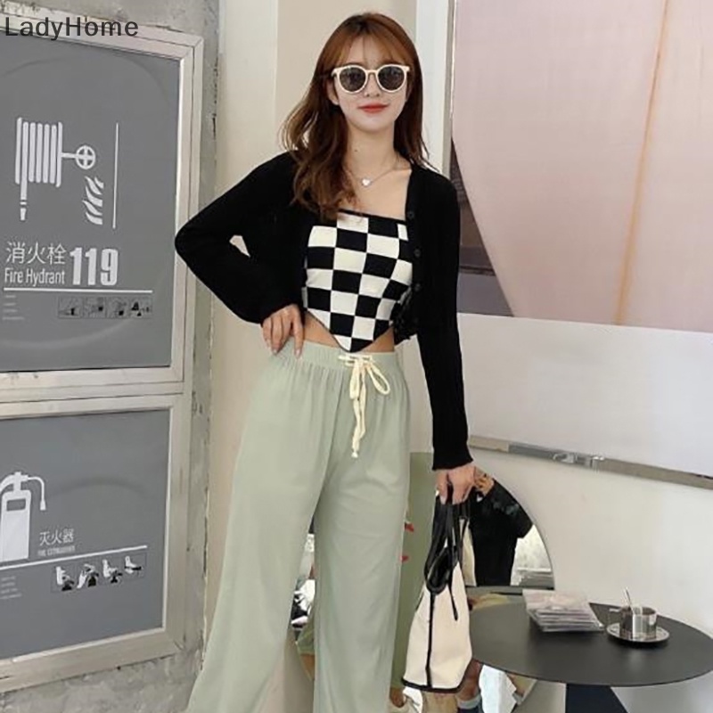 Quần Lụa Ống Rộng Lưng Cao Thời Trang Thanh Lịch Cho Nữ