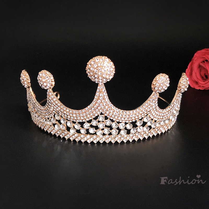 Vương Miện Cài Tóc Đính Đá Lấp Lánh Sang Trọng Cho Cô Dâu