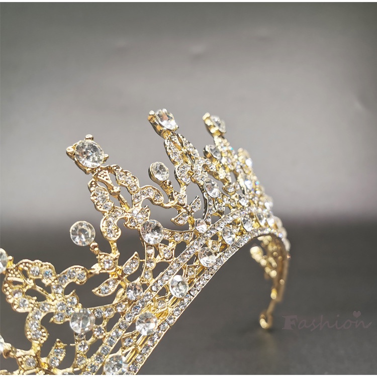 Cài Tóc Hình Vương Miện Đính Đá Lấp Lánh Cho Cô Dâu