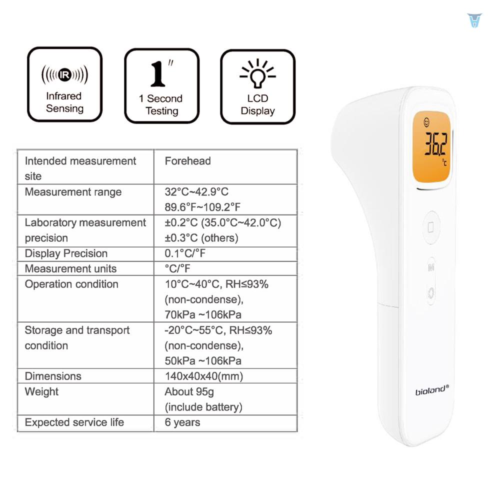 Nhiệt Kế Hồng Ngoại Đo Nhiệt Độ Trán E127 Kèm Chuông Báo Sốt Và Chức Năng Nhớ Cho Trẻ Em Và Người Lớn