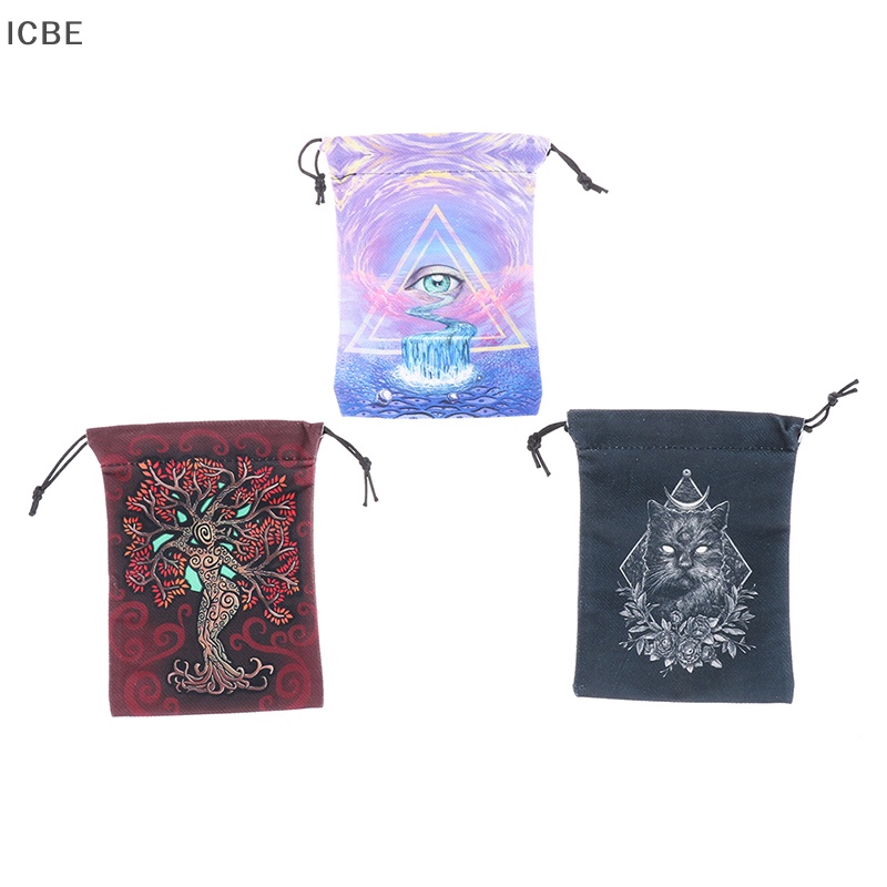 Túi Dây Rút Đựng Bài Tarot 13x18cm Hai Mặt Bằng Vải Nhung In Họa Tiết Xinh Xắn
