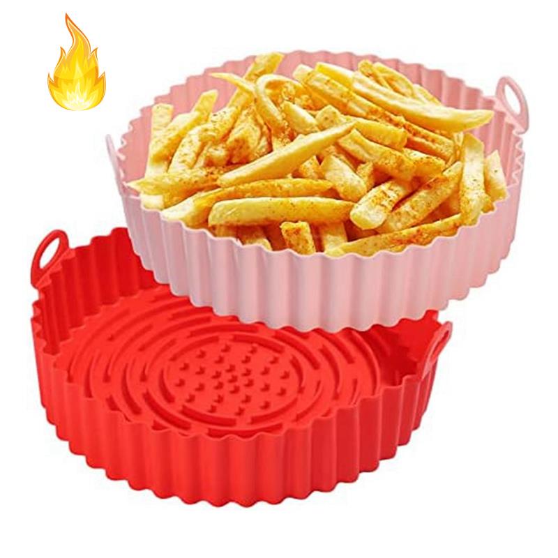 Set 2 Miếng Lót Nồi Chiên Không Dầu Bằng Silicone Chịu Nhiệt Dễ Làm Sạch 7.5Inch Dành Cho 3 Đến 5 Qt