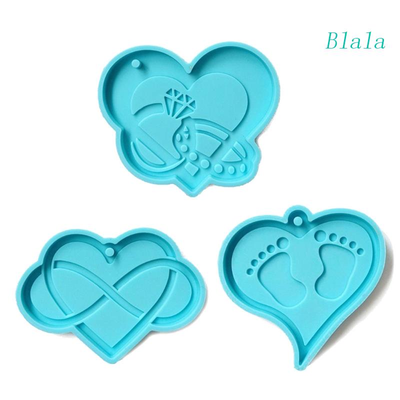 Khuôn Làm Bông Tai Trang Sức Hình Trái Tim 3 Cái DIY