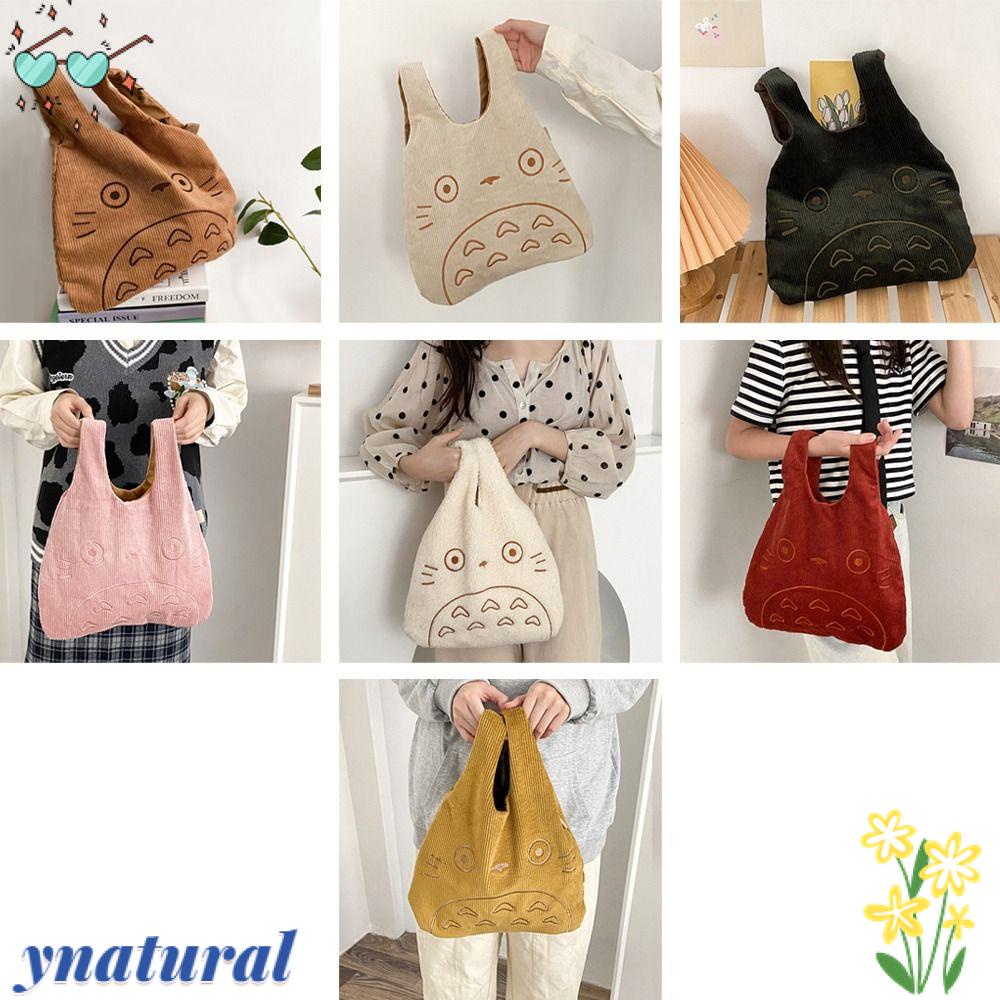 Ynatural Ví Vải Nhung Lông Cừu In Hoạt Hình Totoro Thời Trang Cho Nữ