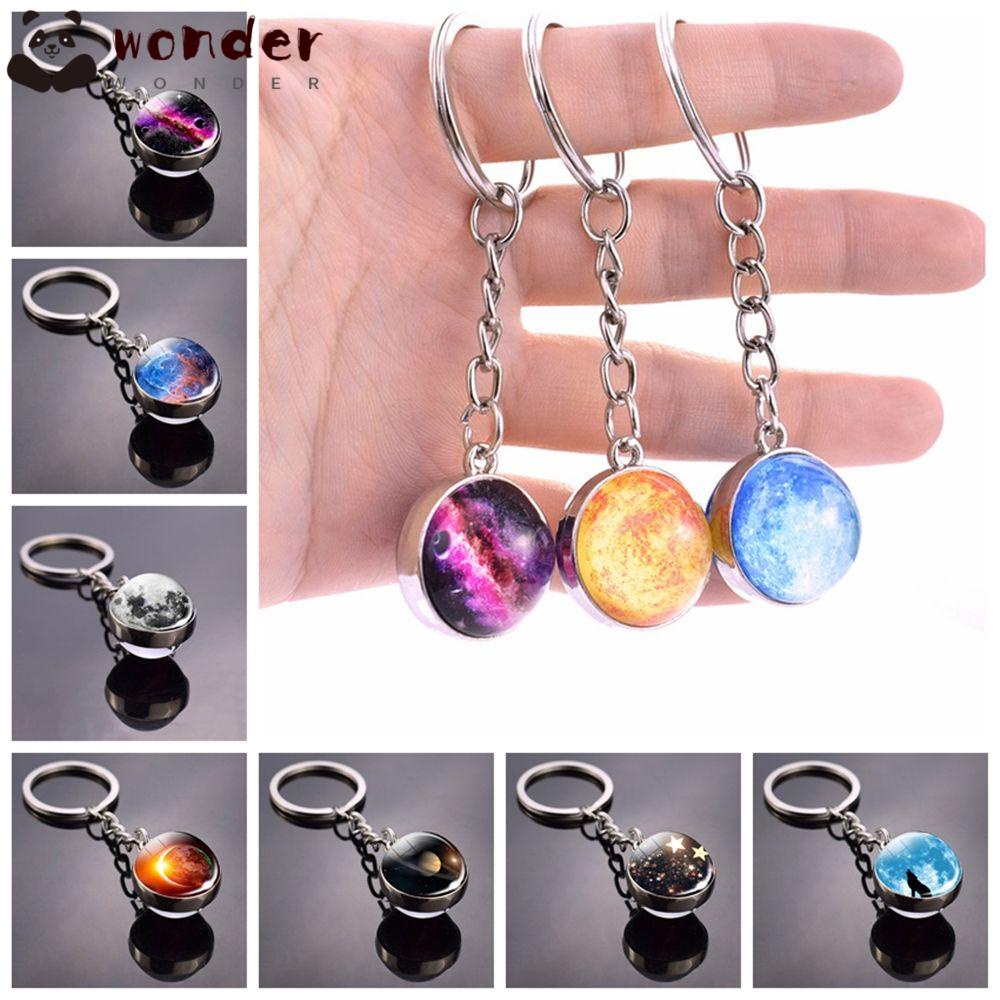 Móc Khóa Hệ Mặt Trời|Quả Cầu Kính Thời Gian Vòm|Quả Bóng Galaxy Chất Lượng Cao