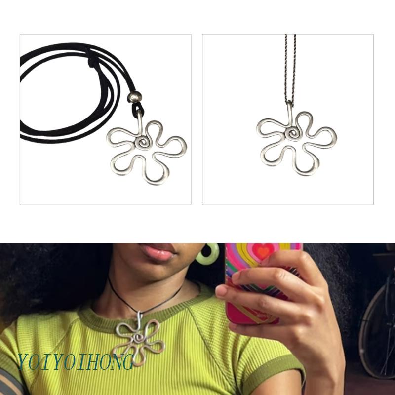 Vòng Cổ Choker Hợp Kim Mặt Hoa Bất Đối Xứng Thời Trang Cho Nữ