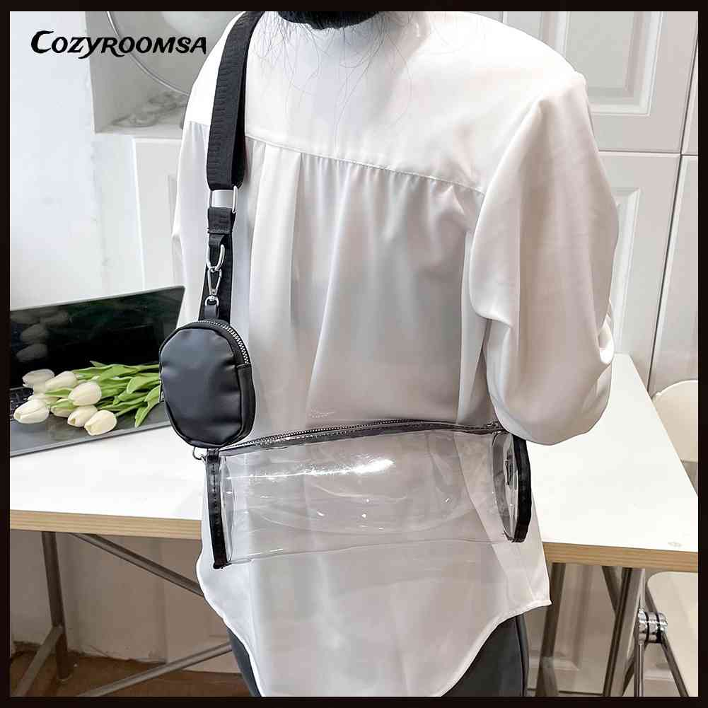 Túi Xách Nhựa PVC Trong Suốt Trọng Lượng Nhẹ Phong Cách Boho Đơn Giản Cho Nữ