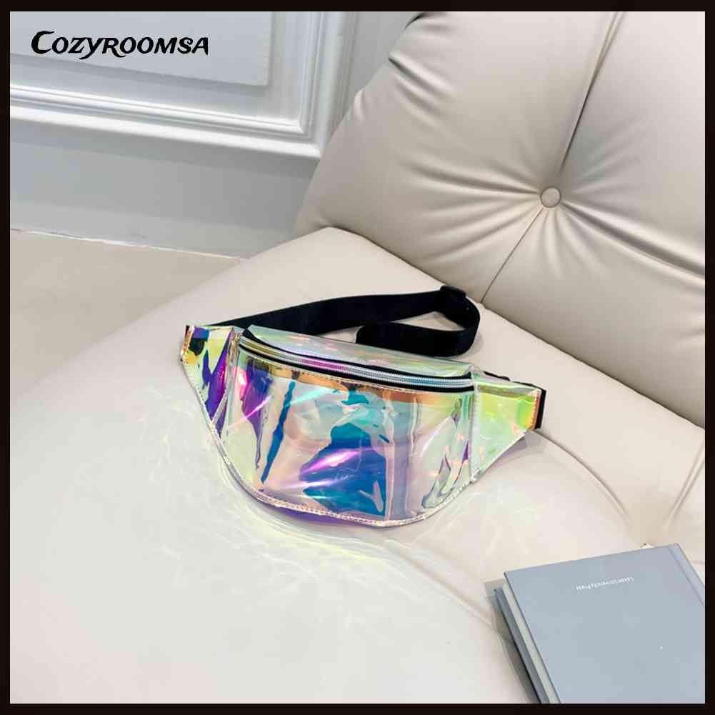 Túi Đeo Chéo Ngực Màu Holographic Thời Trang Đi Biển Cho Nữ