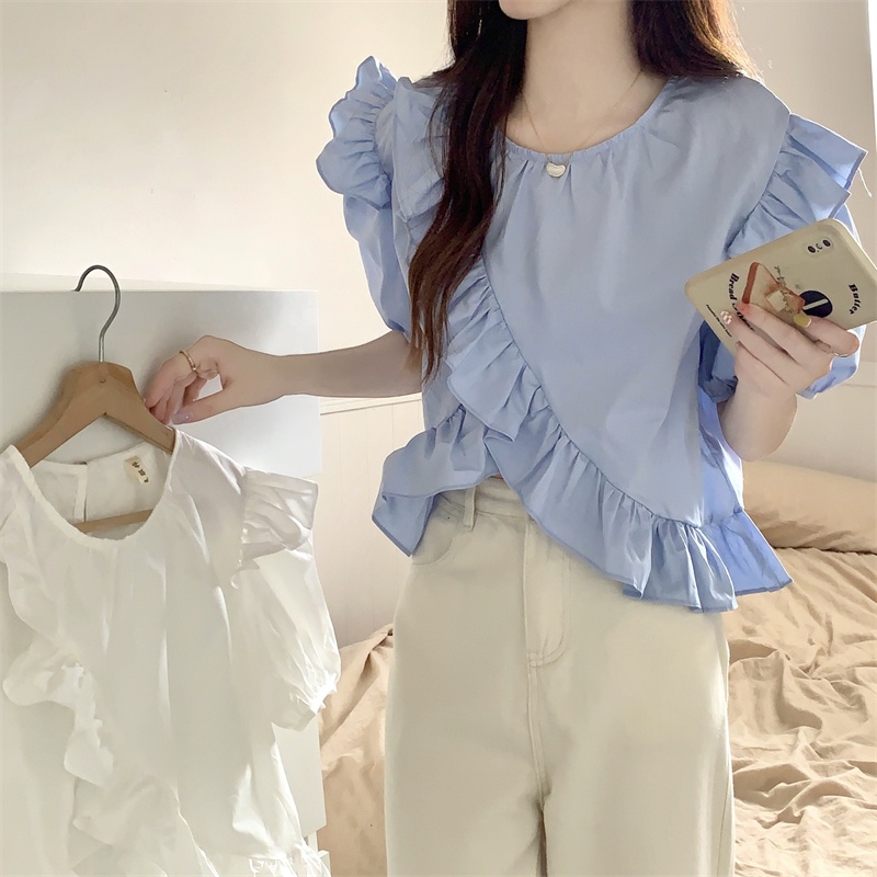 Áo Kiểu Tay Ngắn Dáng Rộng Thiết Kế Mới Thời Trang Mùa Hè Theo Phong Cách Hàn