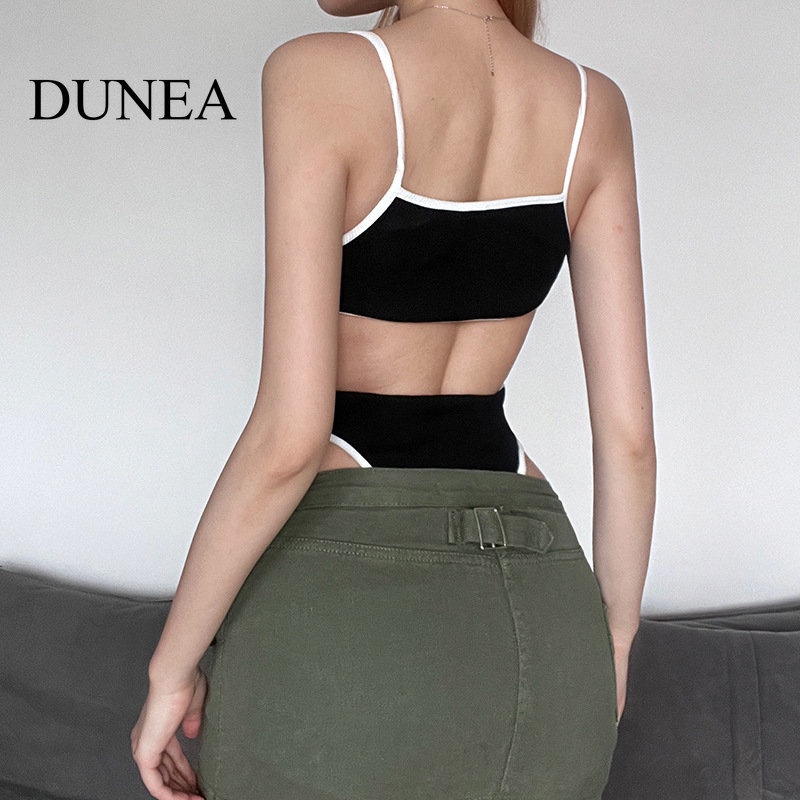 DUNEA Bộ Áo Liền Quần Hở Lưng Khoét Eo Quyến Rũ Cho Nữ