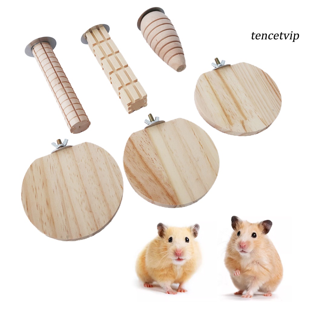 Set 6 Đồ Chơi Nhai Gặm Bằng Gỗ Tự Nhiên Chịu Tải Mạnh Cho Hamster / Thỏ