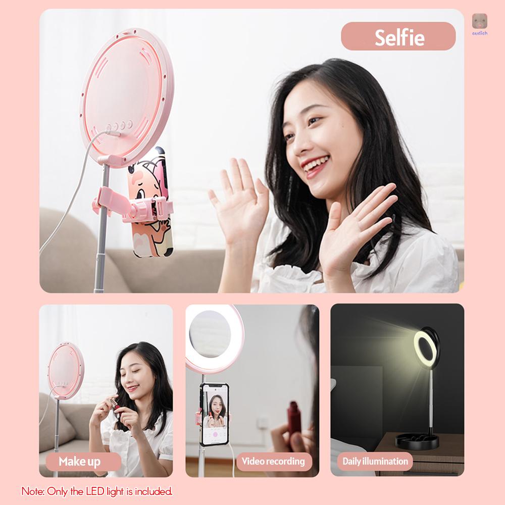Vòng Đèn Led Tròn Có Thể Gập Lại 3 Màu Kèm Giá Đỡ Điện Thoại / Gương Trang Điểm / Quay Video / Chụp Ảnh