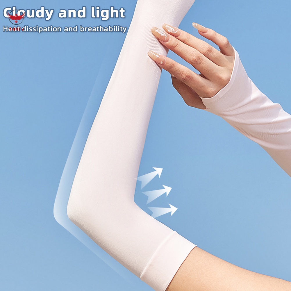 Găng Tay Chống Nắng Bằng Lụa Lạnh Thoáng Khí