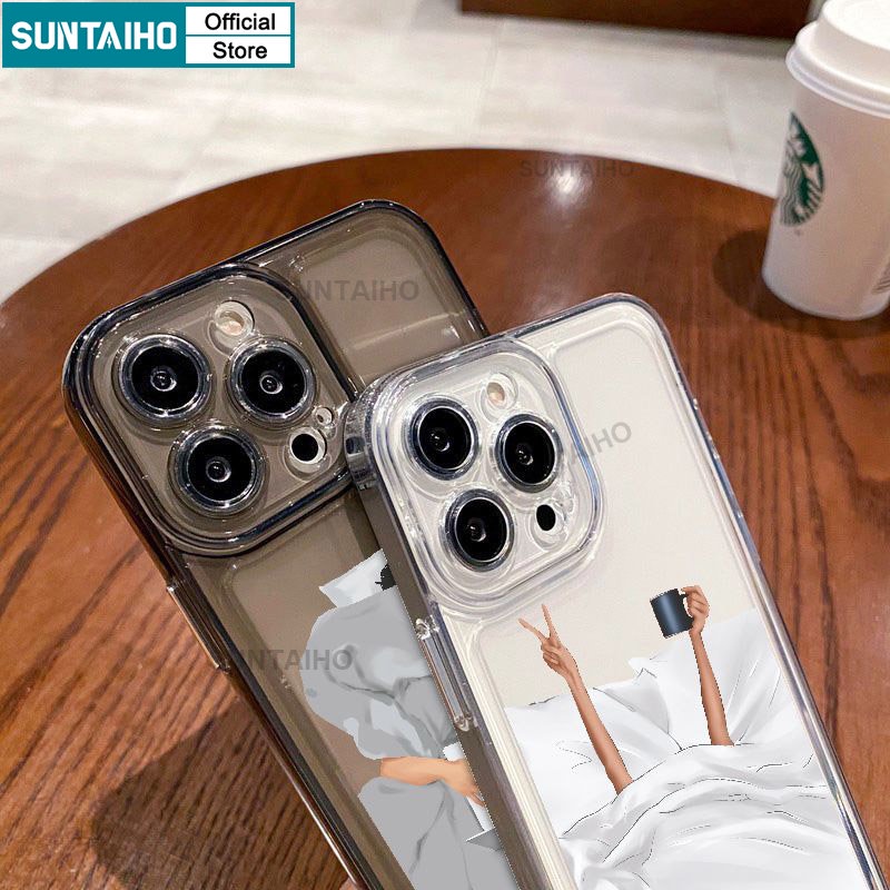 Suntaiho Ốp lưng iphone Ốp Điện Thoại TPU Mềm Trong Suốt Chống Bẩn Cho iPhone 11 Pro Max 14 12 13 XS X xr XS Max 7 8 Plus