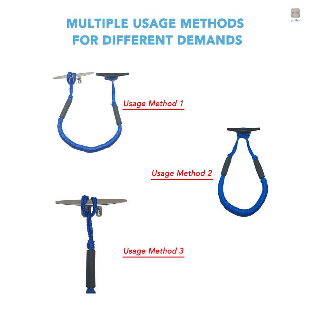 Dây Thừng Co Giãn 4FT Màu Đen / Đỏ / Xanh Dương Cho Thuyền