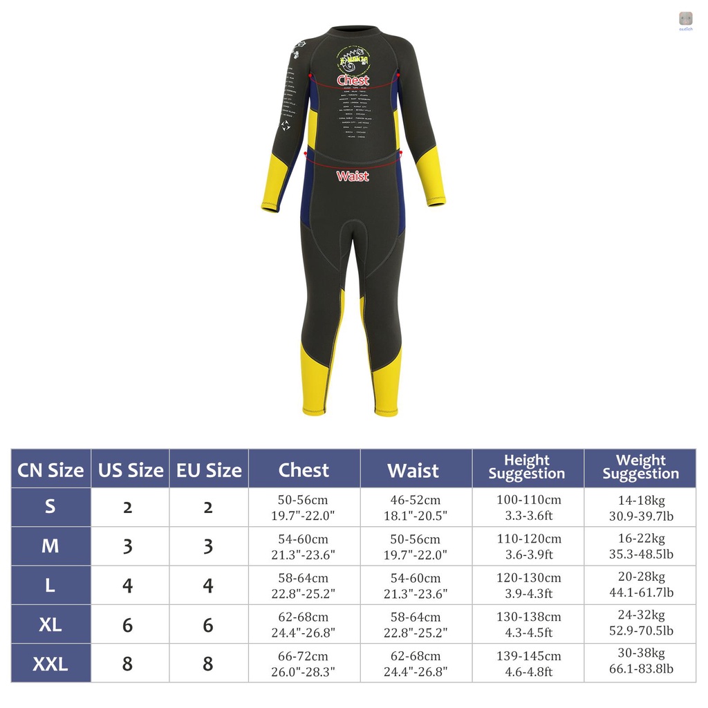 Bộ Đồ Bơi Lặn Một Mảnh Tay Dài Có Khóa Kéo An Toàn Khô Nhanh Dành Cho Bé Trai