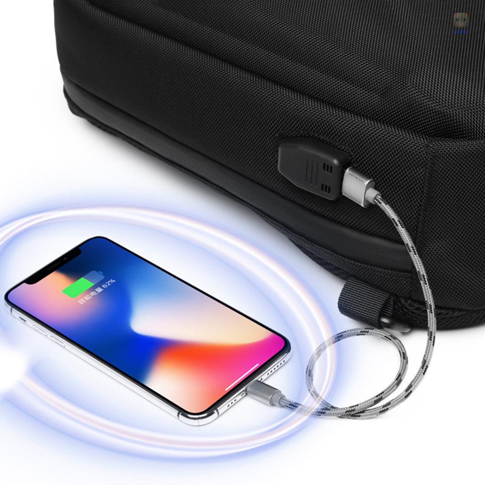 Túi Đeo Trước Ngực Bằng Vải Oxford Chống Trộm Chống Nước Có Cổng Sạc USB Phong Cách Mới ozuko