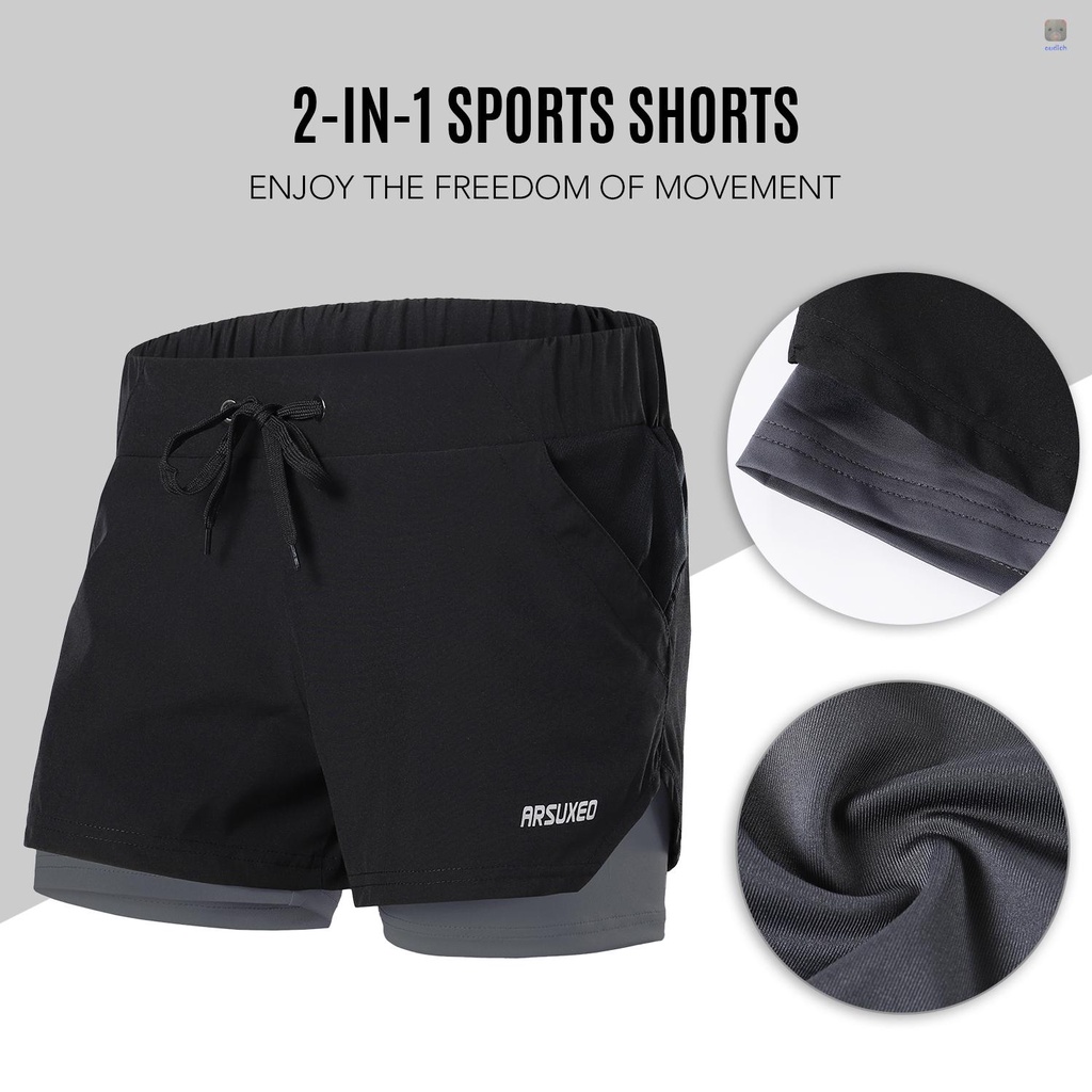 Quần ngắn đi xe đạp 2 Trong 1 Thoáng Khí Mau Khô Cho Nữ