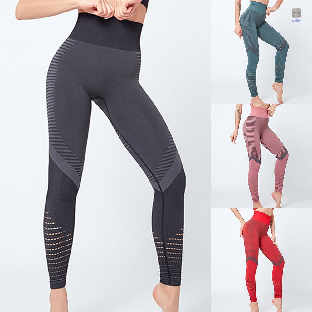 Quần Legging Thể Thao Nữ Eo Cao Khô Nhanh Màu Khối Màu Sắc Nổi Bật