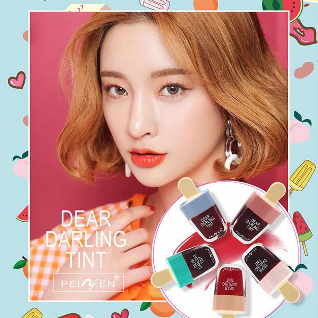 Son Bóng Dạng Lỏng Chống Thấm Nước Lâu Trôi Thiết Kế Hình Que Kem Dễ Thương F0S6