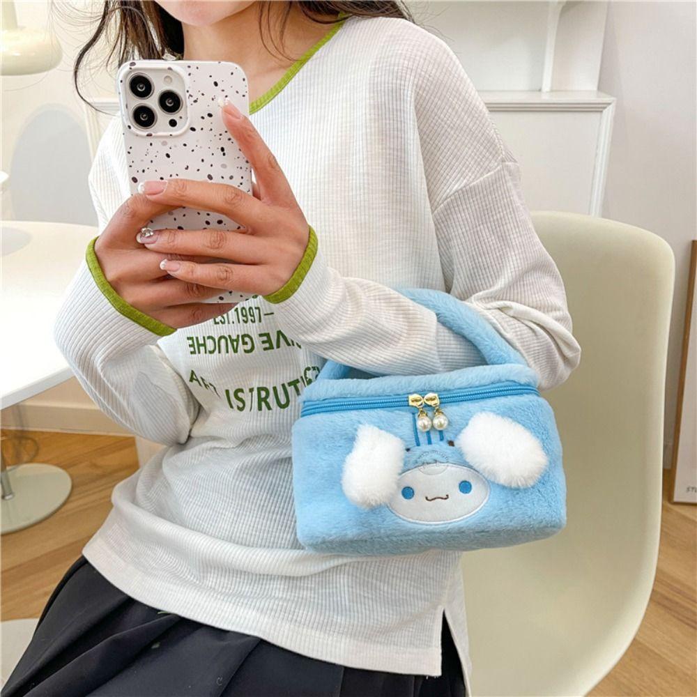 Túi Đựng Đồ Chơi / Đồ Trang Điểm Họa Tiết Hoạt Hình Bằng Vải Bông Di Động Cho Học Sinh
