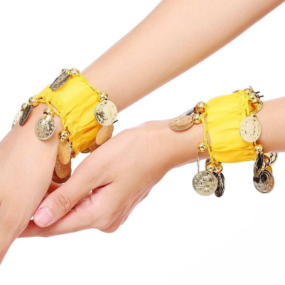 1 Cặp Vòng Đeo Tay Múa Bụng Cho Nữ|Vòng Tay Đính Đồng Xu Thời Trang