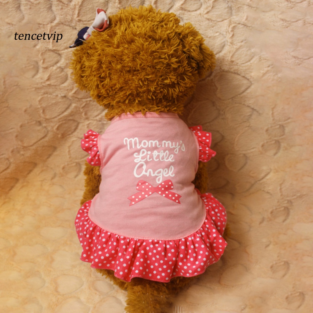 Đầm Cotton Dệt Kim Mịn Họa Tiết Trái Tim Đẹp Mắt Sáng Tạo Mặc Hàng Ngày Cho Cún Cưng
