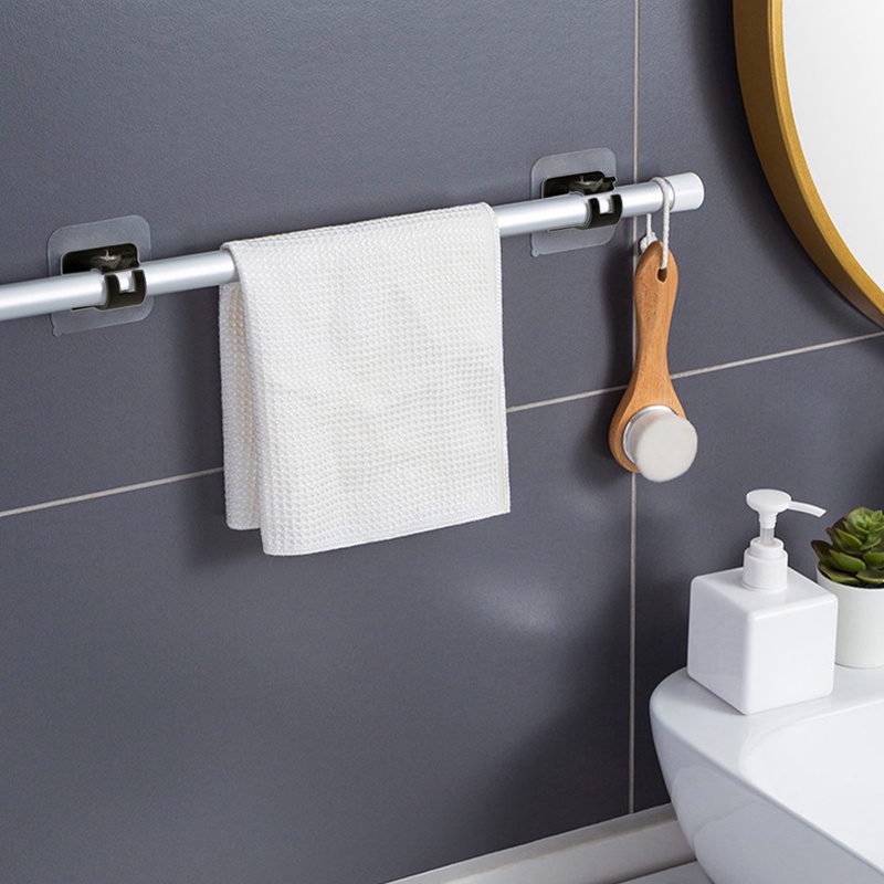 Bộ 2 Giá Đỡ Cố Định Thanh Treo Rèm Cho Phòng Tắm Nhà Bếp