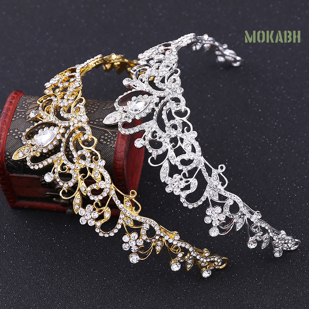 [Mok Abh] Vương Miện Cài Tóc Đính Kim Cương Giả Kiểu Cổ Điển Cho Cô Dâu