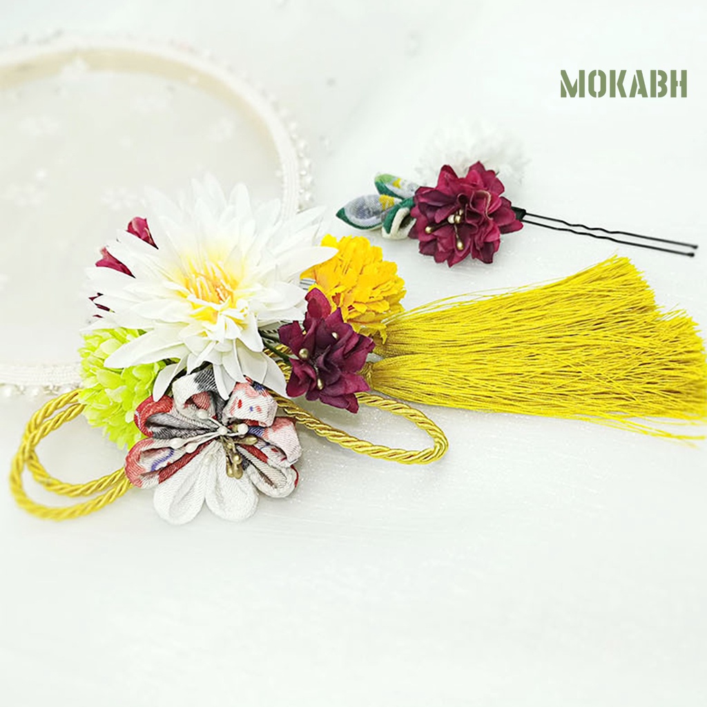 Bộ 2 Kẹp Tóc Họa Tiết Hoa Nhiều Màu Sắc Phong Cách Nhật Bản