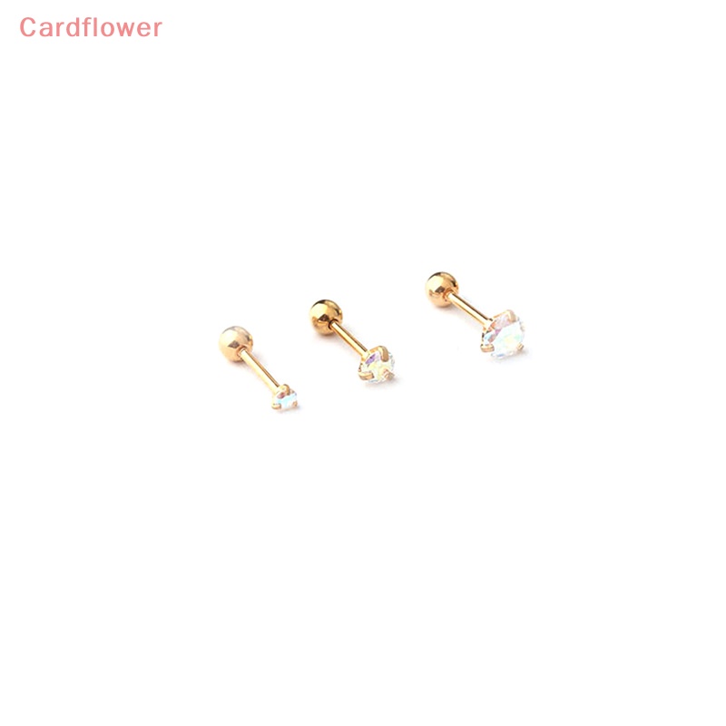 1 Khuyên Tai Xoắn Ốc Đính Đá Zircon Nhiều Màu Mới