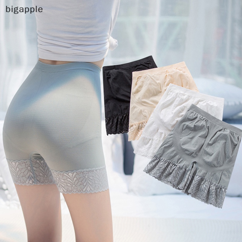 Bigapple Quần Short Legging Ngắn Lưng Cao Mỏng Không Đường May Viền Ren Chống Ánh Sáng Mùa Hè An Toàn Dành Cho Bạn Nữ RDG