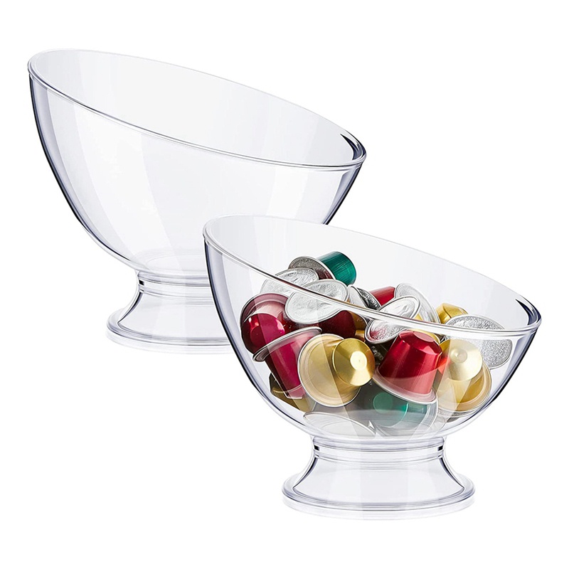 Set 2 Giá Đỡ Cốc Cà Phê / Kem / Salad Bằng Nhựa Trong Suốt Tiện Dụng