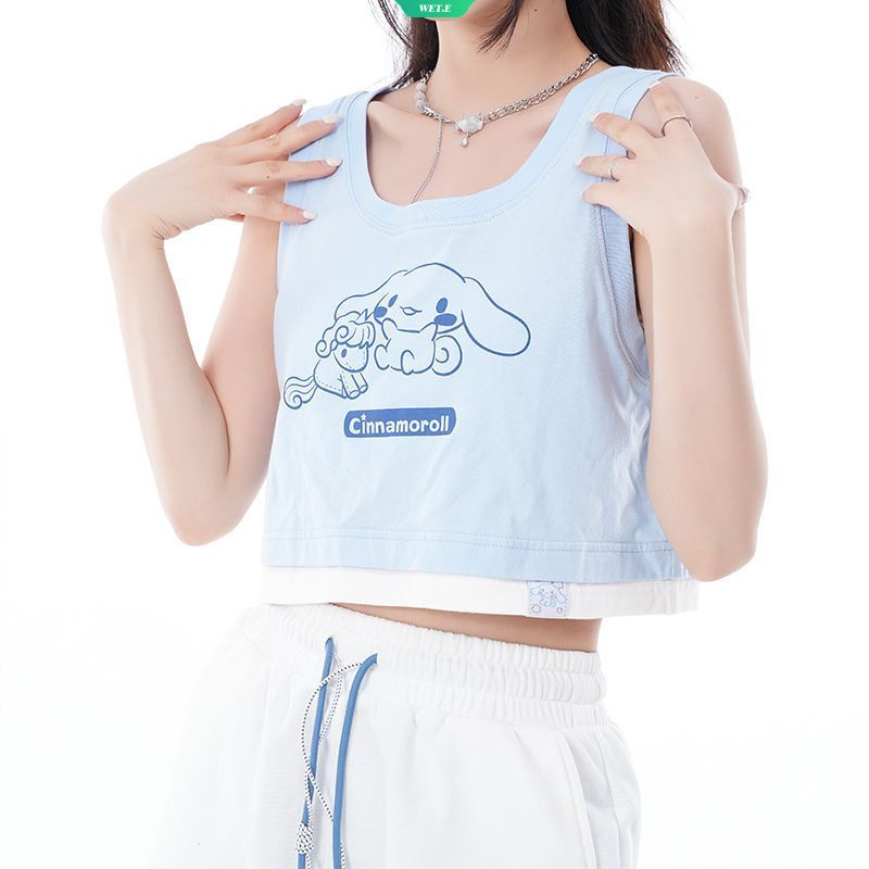 Áo Thun Ngắn Tay Họa Tiết Sanrio Meldoy Kuromi PomPom Thời Trang Mùa Hè 2023 Dễ Thương Cho Nữ Niche Y2k