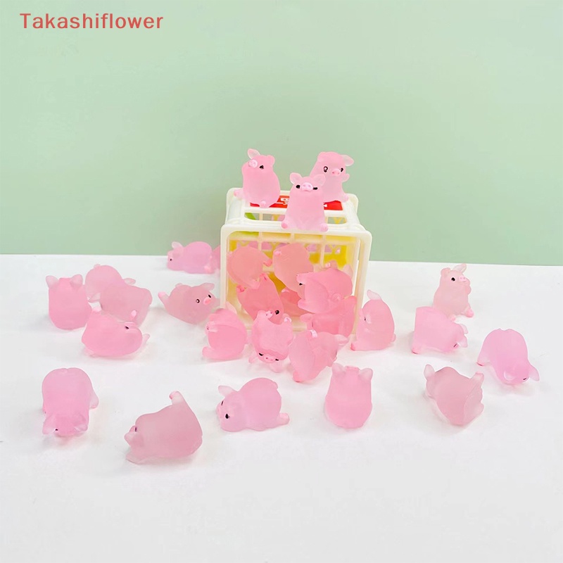 Set 10 Chú Heo Bằng Nhựa Dễ Thương Trang Trí Điện Thoại / Sổ Tay DIY