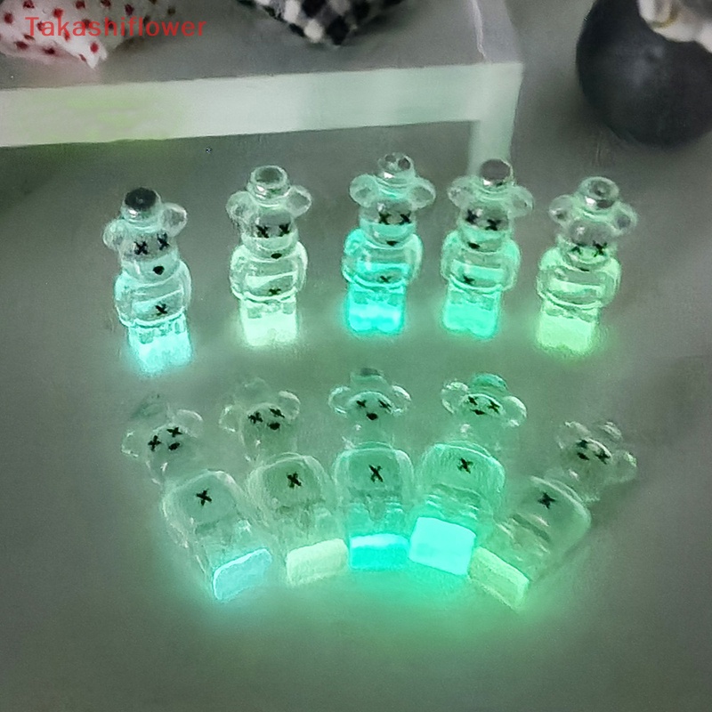 Set 5 Chú Gấu Dạ Quang Trang Trí Phong Cảnh DIY