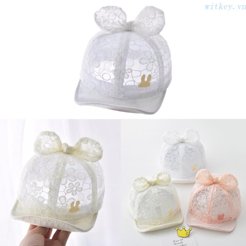 Nón Vành Mềm Mại Phối Ren Đính Nơ Thời Trang Mùa Hè Cho Bé Gái 3-24 Tháng Tuổi