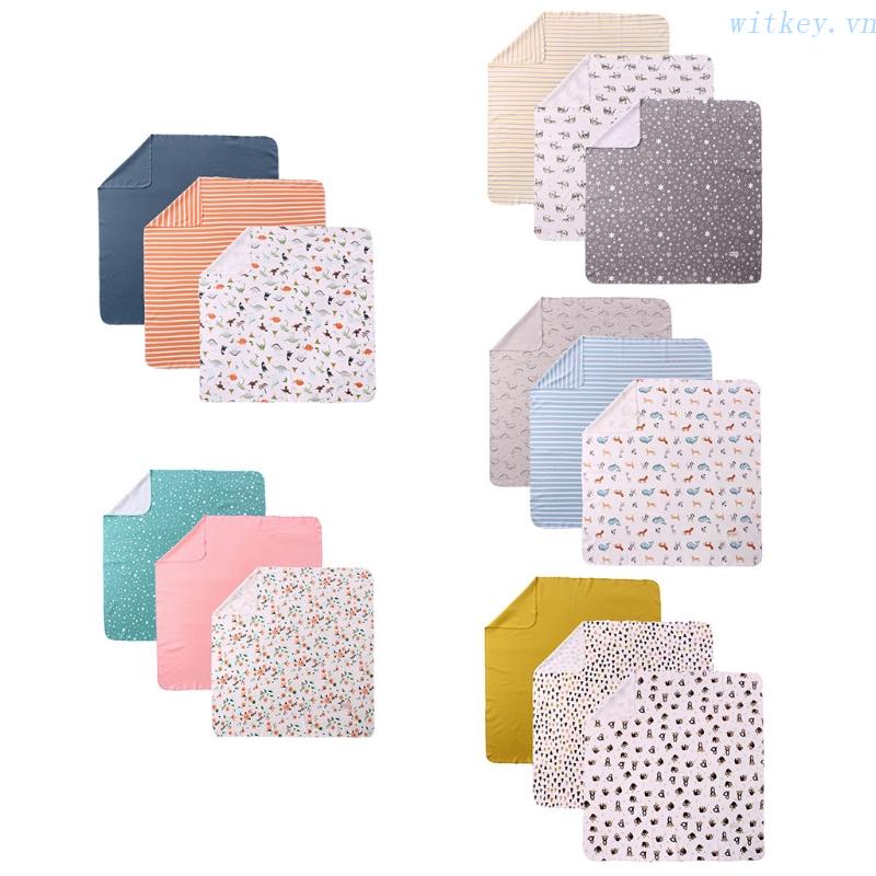 Set 3 Chăn Quấn 90x90cm Bằng Cotton Nguyên Chất Quấn Em Bé Sơ Sinh