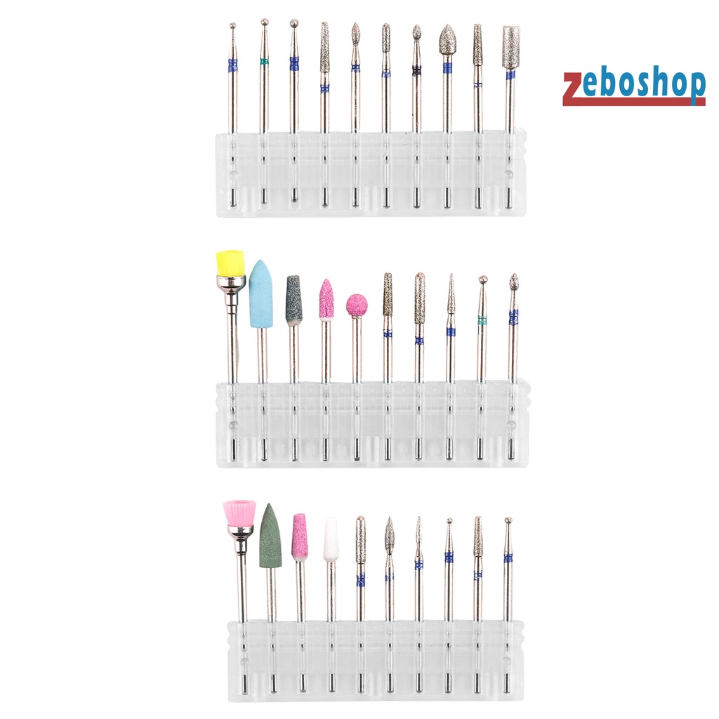 Bộ 10 Mũi Khoan Thép Vonfram Đánh Bóng Móng Tay Chống Va Đập Tuyệt Vời Cho Nữ