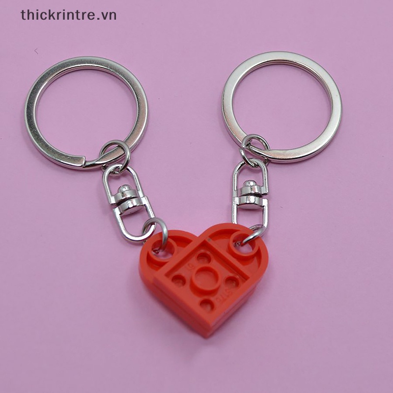 Set 1 / 2 Cặp Móc Khóa Hình Ngôi Sao Năm Cánh Trái Tim Màu Vàng Cho Cặp Đôi