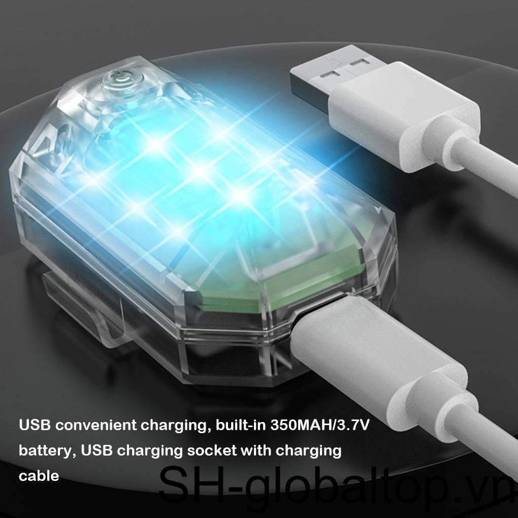 Đèn LED Nhấp Nháy Không Dây Chống Va Chạm Sạc USB Cho Xe Hơi Xe Máy
