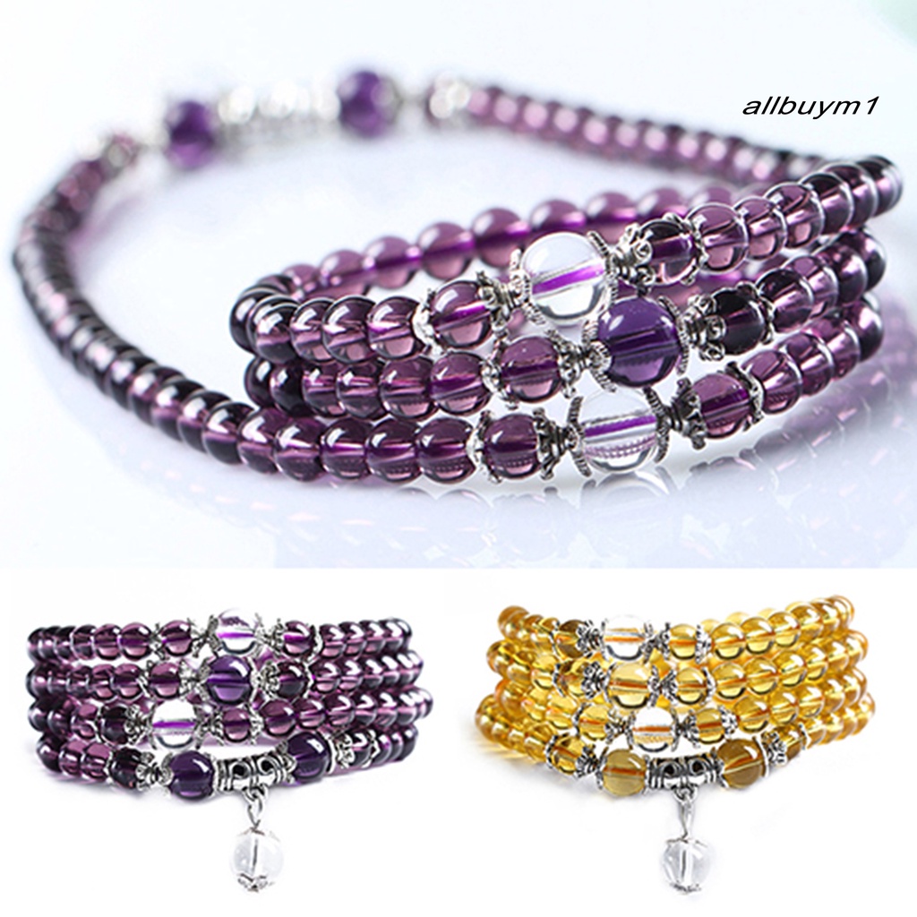 Vòng Tay Chuỗi Hạt Pha Lê Trong Suốt Thời Trang Cho Nữ