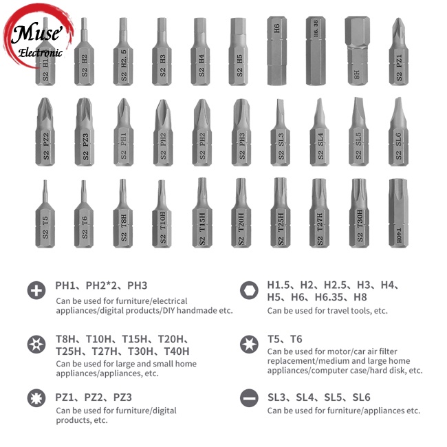 Tua Vít Điện 3.6v 37 Trong 1 Mini Có Thể Sạc Lại Dùng Sửa Chữa Điện Thoại / Máy Tính