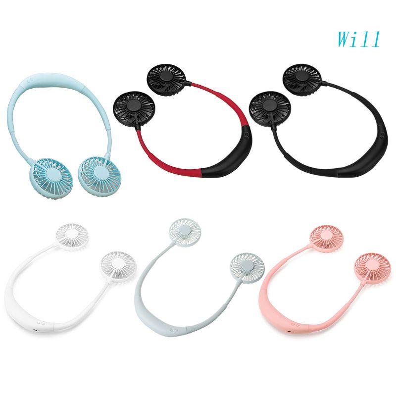 Quạt Sạc USB 2000MA Xoay 360 Độ Có Đèn Màu